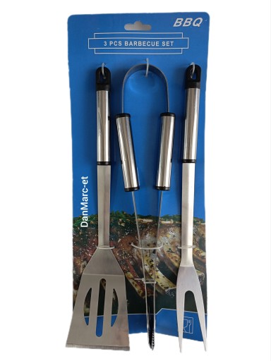 Zestaw do grillowania GRILLA widelec łopatka szczypce 34 cm