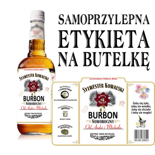 PREZENT NOWY ROK Etykieta personalizowana whisky