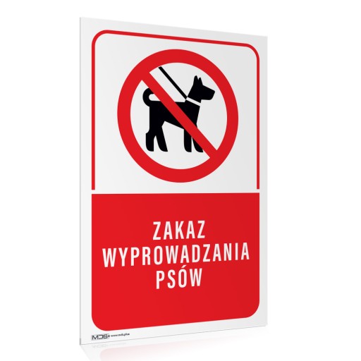 Tabliczka ZAKAZ WYPROWADZANIA PSÓW 40x60 cm