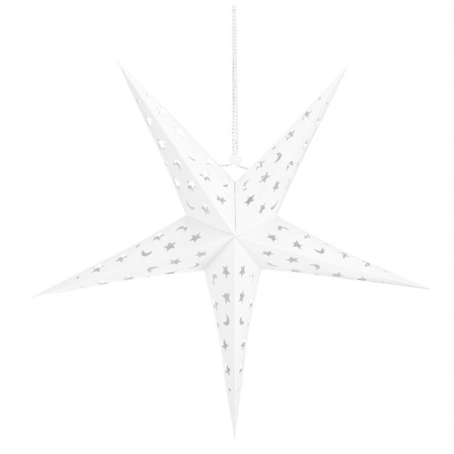 GWIAZDA PAPIEROWA ŚWIĄTECZNA WITRAŻ BIAŁA 3d 60cm