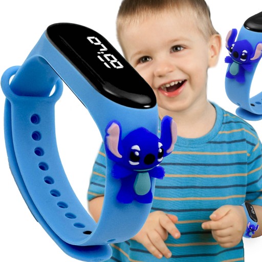 ELEKTRONICZNY ZEGAREK LED DLA DZIECI SMARTBAND OPASKA LILO STICH LED