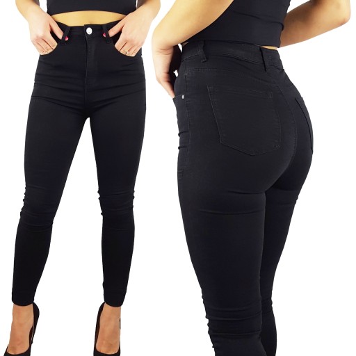 #DAMSKIE SPODNIE JEANSOWE - WYSZCZUPLAJĄCE BLACK #