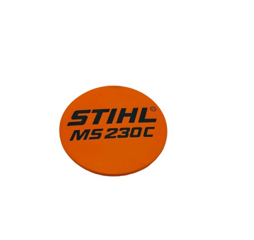 TABLICZKA Z TYPEM URZĄDZENIA STIHL MS 230 C EMBLEMAT ORYGINAŁ