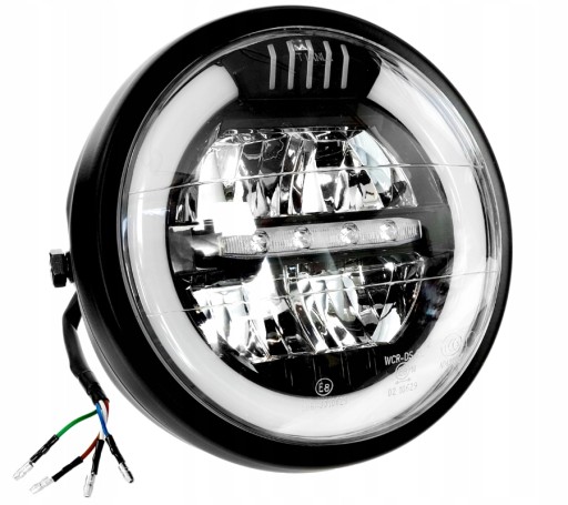 REFLEKTOR LAMPA PRZÓD LED gwint M8 4 pin Moretti do Junak Romet Zipp DRL