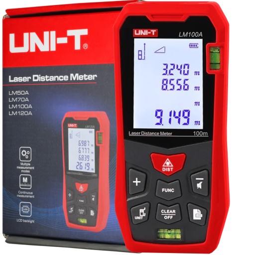LM100A DALMIERZ 2 Poziomice ZDALNY POMIAR 100M - mocny LASER -----
