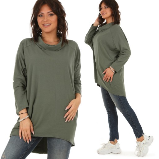 F636 Asymetryczna TUNIKA kimono z golfem