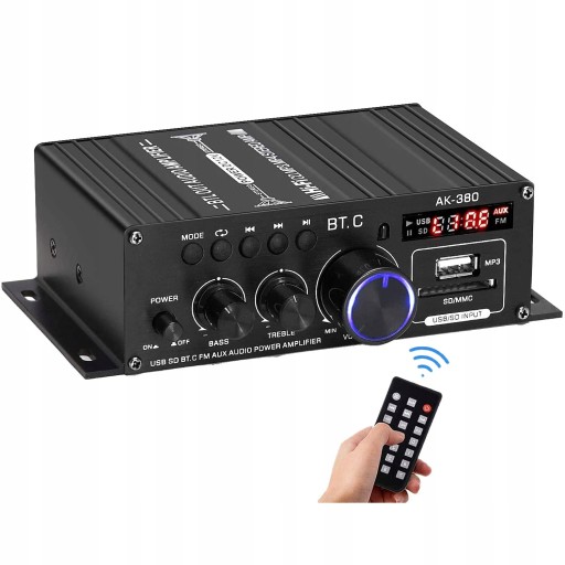 WZMACNIACZ DO KOLUMN GŁOŚNIKÓW BLUETOOTH RADIO FM