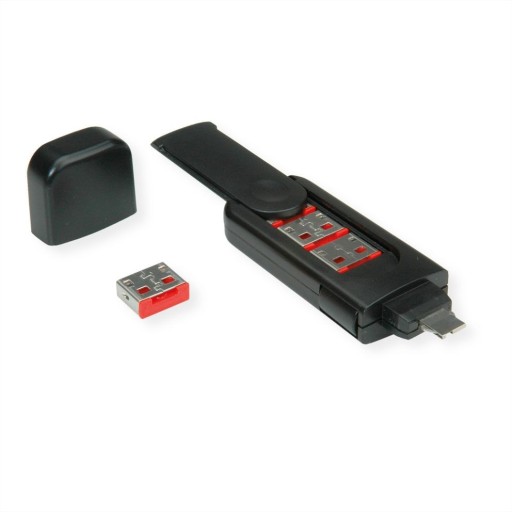 Блокиратор/ключ для портов USB A, 4 заглушки и 1 ключ
