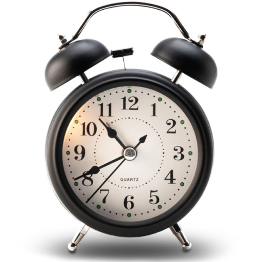 ZEGAR BUDZIK CZARNY METALOWY KLASYCZNY RETRO CZYTELNY BATERIE GŁOŚNY ALARM