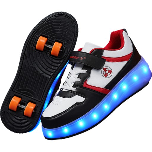 NOWY SWIECACE BUTOROLKI BUTY Z ROLKAMI LED ROLKI WROTKI R.29-38