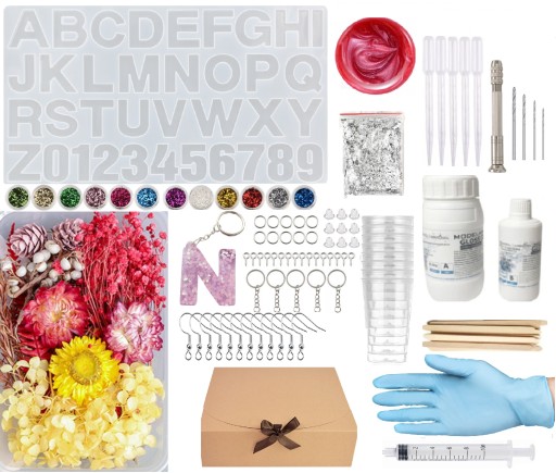 ZESTAW DIY STARTOWY ŻYWICA FORMA LITERY BRELOKI