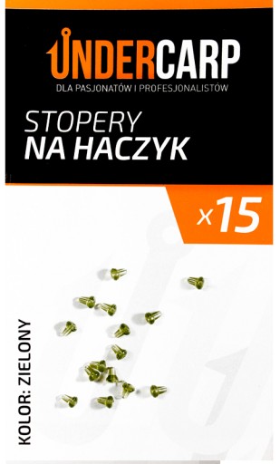 UnderCarp Stopery na haczyk Zielony 15szt.