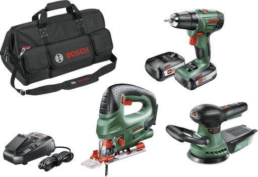 BOSCH SUPER ZESTAW PSR1800/PEX18/PST18 2x2,5+Torba