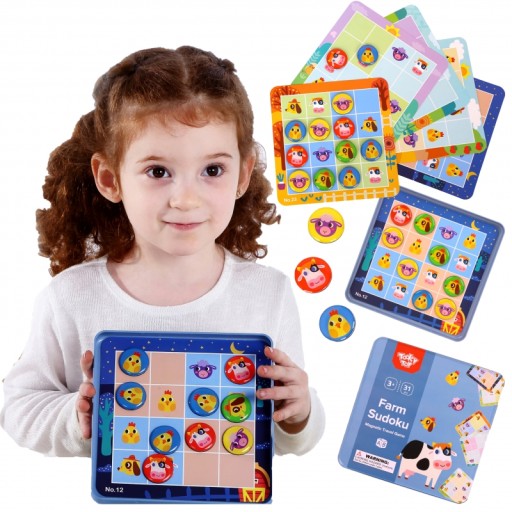 Gra Logiczna SUDOKU FARMA Edukacyjna Tooky Toy Magnetyczna