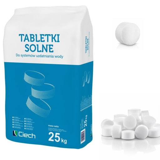 SÓL TABLETKI SOLNE DO ZMIĘKCZACZ WODY 25KG CIECH