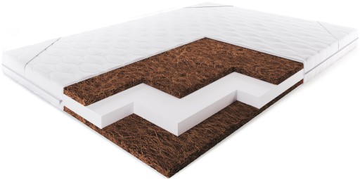 Materac nawierzchniowy 140x200 2xKOKOS PUR T25 6cm