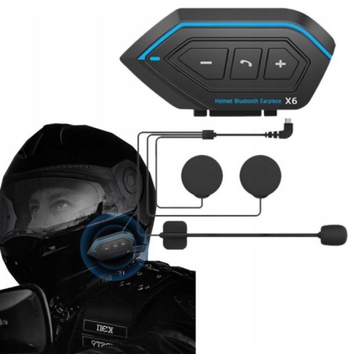 INTERKOM MOTOCYKLOWY INTERCOM BLUETOOTH 2022 X6