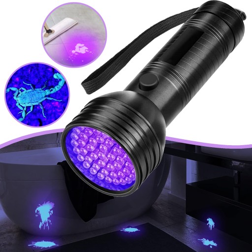 LATARKA UV Z 51 DIODAMI LED, LAMPA UV DO WYKRYWANIA MOCZU ZWIERZĄT DOMOWYCH