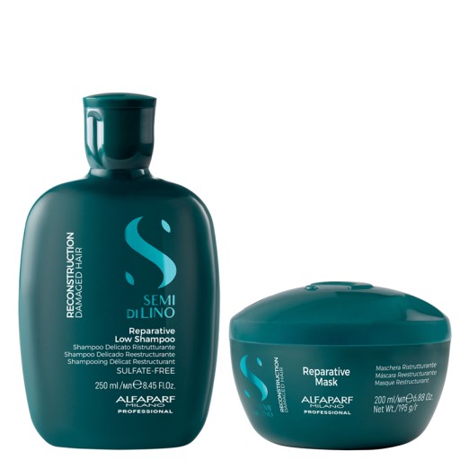 ALFAPARF SEMI DI LINO RECONSTRUCTION SZAMPON 250ML MASKA 200ML ZESTAW WŁOSY