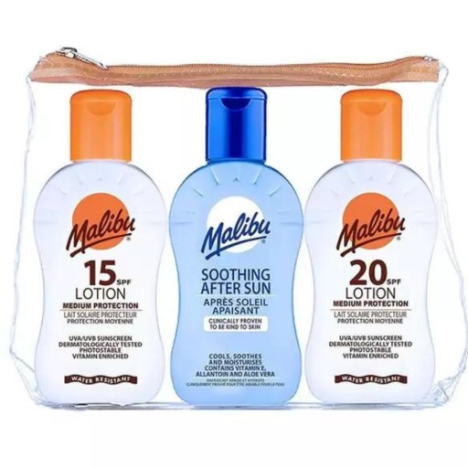 Malibu Travel Pack Balsay Do Opalania SPF15 SPF20