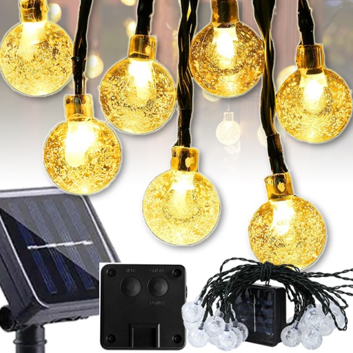 GIRLANDA SOLARNA OGRODOWA ŚWIETLNA LAMPKI SOLARNE 200 ŻARÓWEK LED 22M