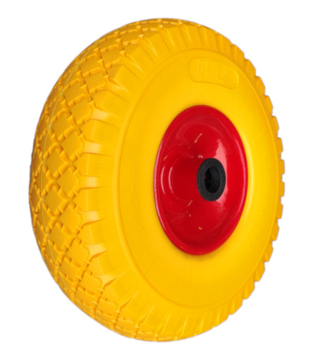 Koło kółko piankowe do wózka 260mm PU 3.00-4 Łoż. wał. Felga met. oś 20mm