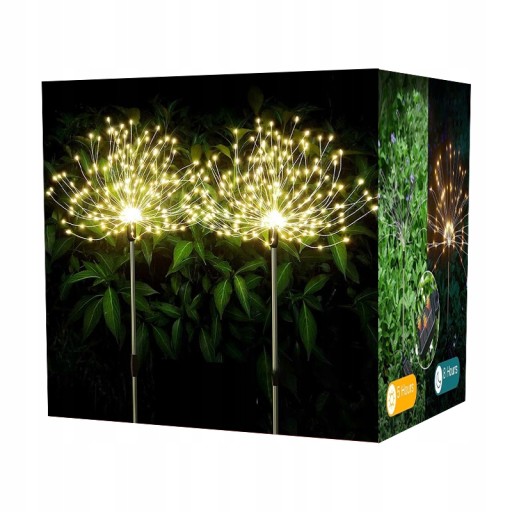 2XLAMPA SOLARNA FAJERWERKI DMUCHAWCE OZDOBA 150LED