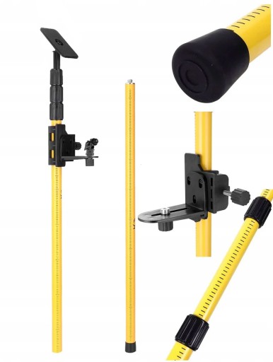 STATYW ROZPOROWY TYCZKA DO LASERA POZIOMICY 285 CM + ADAPTER DO SKOSÓW DEKO