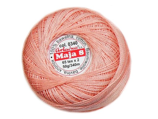 Kordonek MAJA 8 Ariadna 0340 łososiowy 50g 340m
