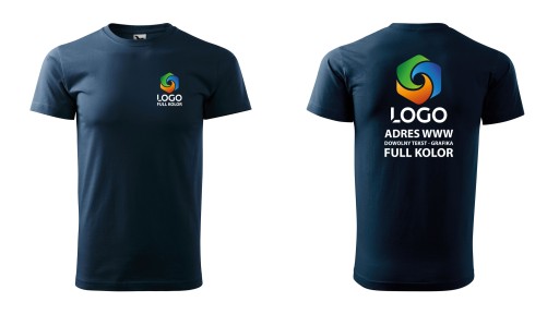 Koszulka robocza z własnym nadrukiem logo kolor