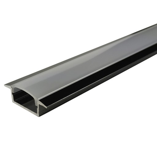 Wpuszczany Aluminium PROFIL LED+KLOSZ 2m CZARNY
