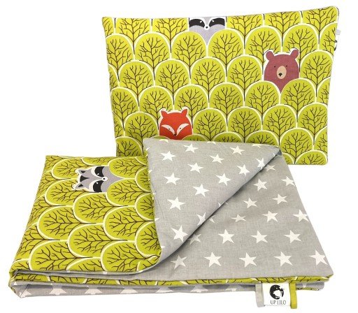 LiLo KOMPLET POŚCIELI do wózka kocyk 50x75 poduszka 25x35 bawełna 100% 2el