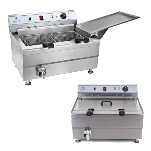 Royal Catering Smażalnik do pączków lub ryb z półką DWA KOSZE 24L