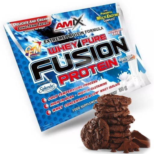 ODŻYWKA BIAŁKOWA W SASZETKACH CIASTECZKO Amix Fusion Protein WPC IZOLAT