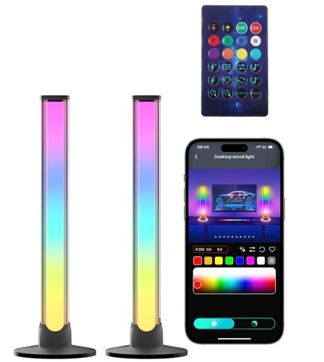 2SZT PANELE LED LISTWA GAMINGOWA LAMP STOJĄCYCH DO TELEWIZORA RGB Z PILOTEM