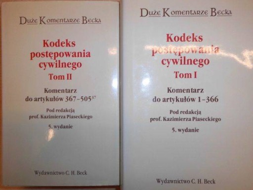 KODEKS POSTĘPOWANIA CYWILNEGO 2 tomy - Piasecki