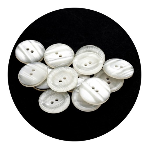 Guziki 22,5mm dwie dziurki 10szt biały