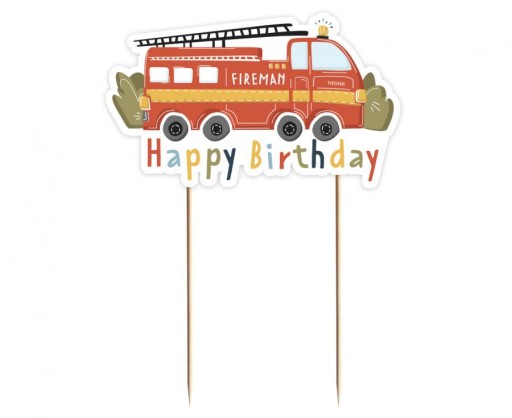 Topper piker HAPPY BIRTHDAY wóz strażacki pożarna