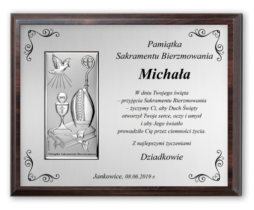 PREZENT NA BIERZMOWANIE PAMIĄTKA BIERZMOWANIA W OZDOBNYM PUDEŁKU