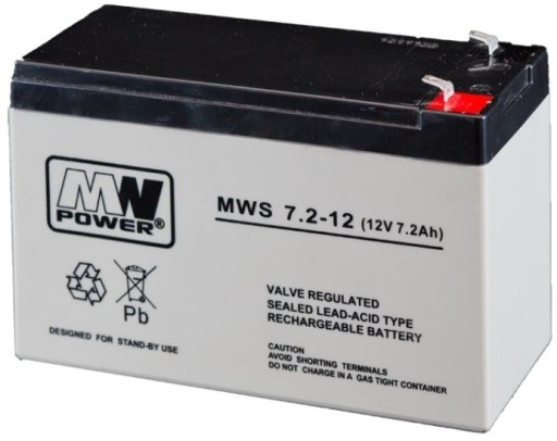 АККУМУЛЯТОР ПРОМЫШЛЕННЫЙ MWPOWER MWS 7.2-12 12 В 7.2 Ач MWS7.2-12 7.2
