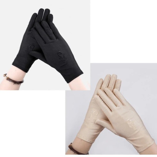 Lightweight Spring Stretchy Fingertip Touchscreen Gloves Sun Protection Tre
