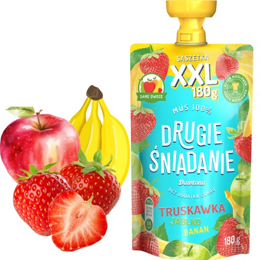 Mus Owocowy Truskawka Jabłko Banan 180 g Dawtona