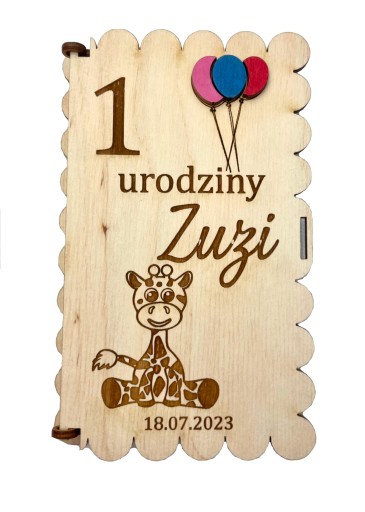 PUDEŁKO NA PIENIĄDZE PREZENT URODZINY ROCZEK DZIEC