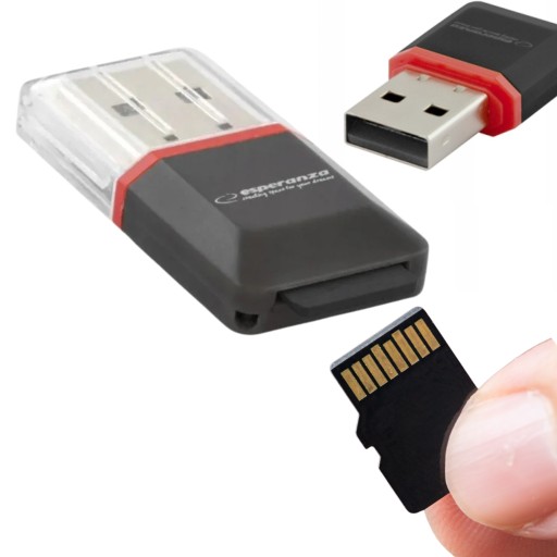 CZYTNIK KART PAMIĘCI MICRO SD USB ADAPTER PRZEJŚCIÓWKA DO LAPTOPA PC