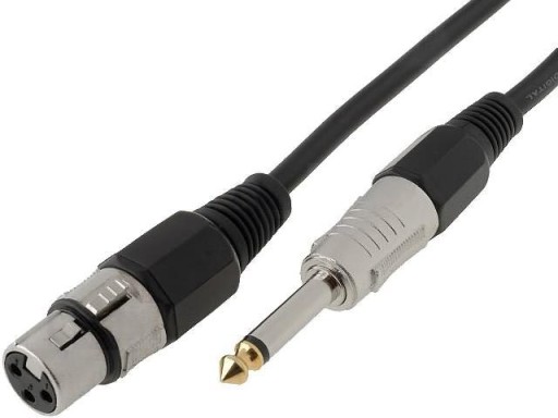 Kabel mikrofonowy Jack 6,3 gniazdo XLR 3pin; 10m