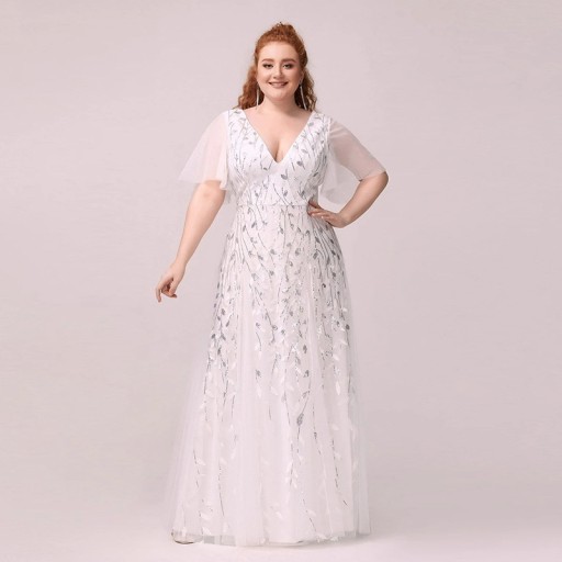 Plus Size Evening Dress Sexy Elegant Backless Long