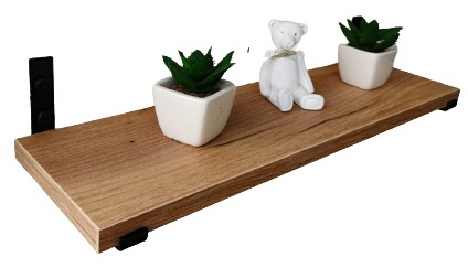 PÓŁKA ŚCIENNA DĄB CRAFT ZŁOTY 60CM STALOWE UCHWYTY