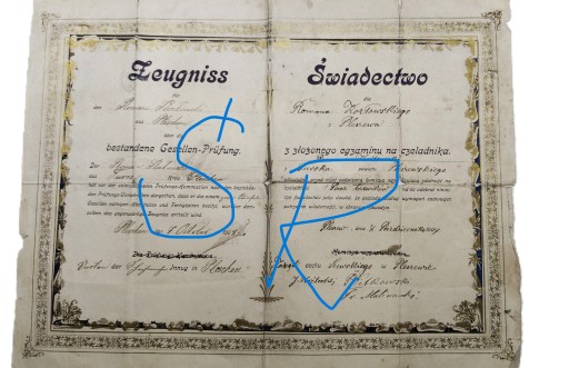 Świadectwo na czeladnika -Pleszew/1904r.