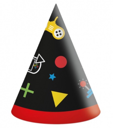 Czapeczki Game Gaming Party Urodziny 6 sztuk