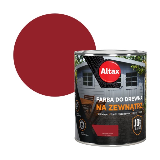 ALTAX FARBA DO DREWNA 0,75L CZERWONY POŁYSK